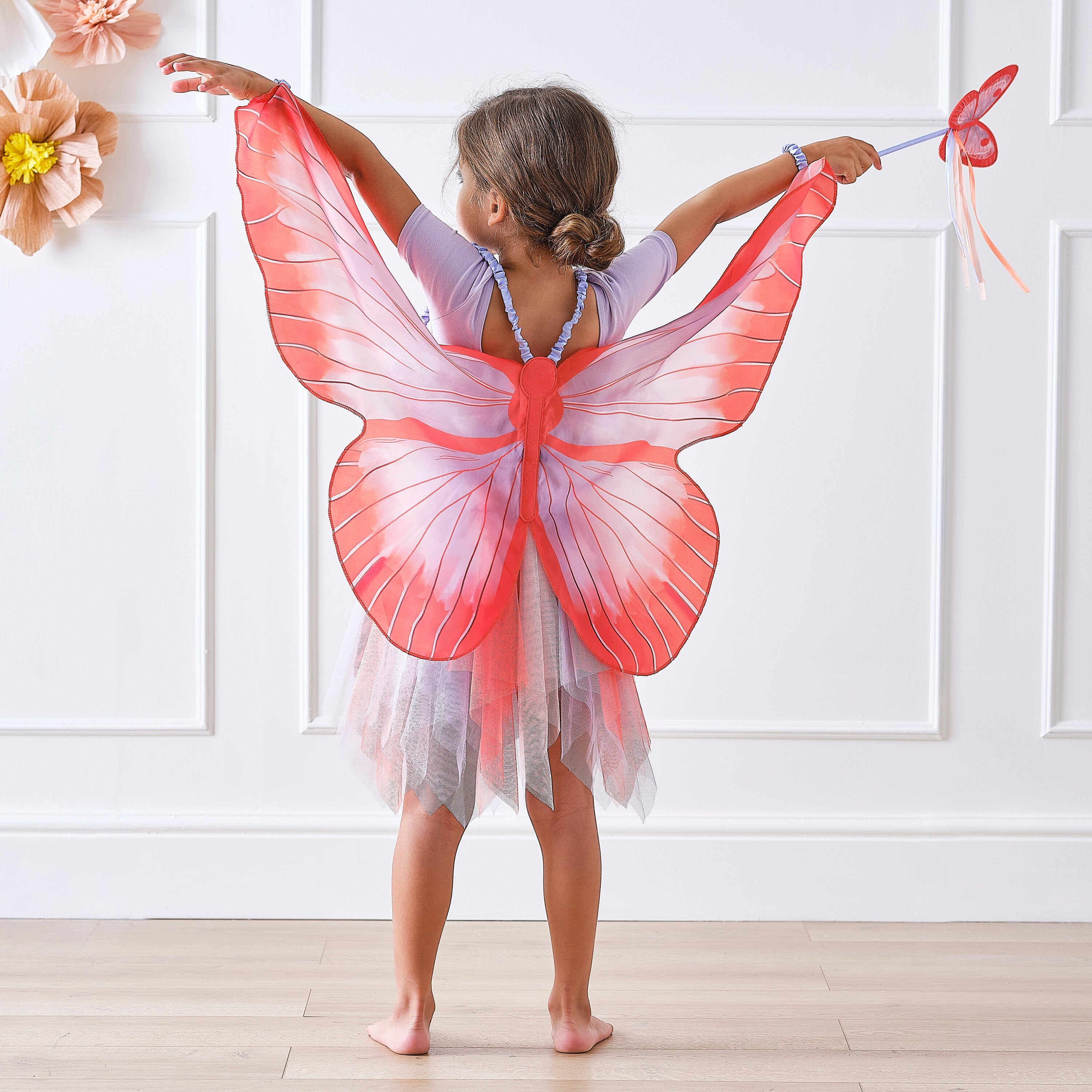 Red and Lilac Butterfly Wand