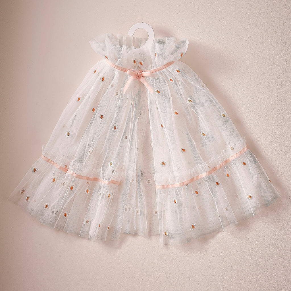 White and Pink Daisy Flower Costume Cape