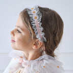 White and Pink Daisy Flower Headband- 4 Inner Pack