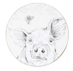 Fieldview Farm - Set of 4 Round Coasters Assorted Design