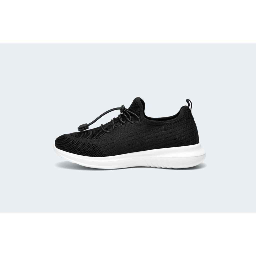 Finily Rina Women's Trainer with Elastic Laces - Black - Beales department store