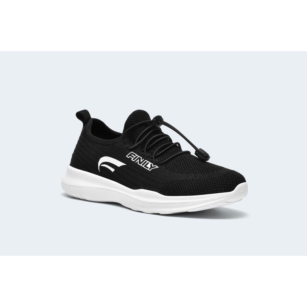 Finily Rina Women's Trainer with Elastic Laces - Black - Beales department store