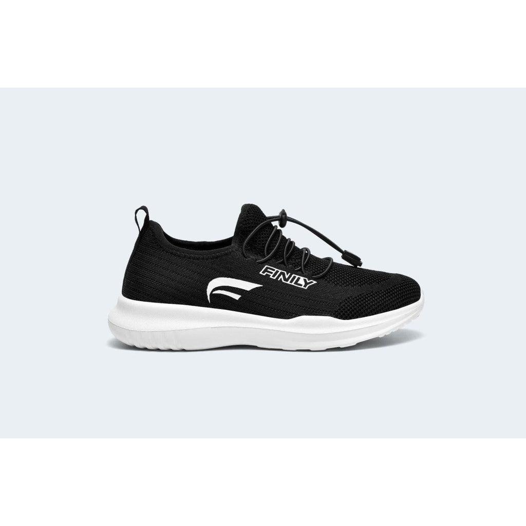 Finily Rina Women's Trainer with Elastic Laces - Black - Beales department store