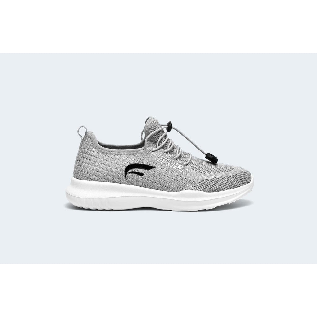 Finily Rina Women's Trainer with Elastic Laces - Grey - Beales department store