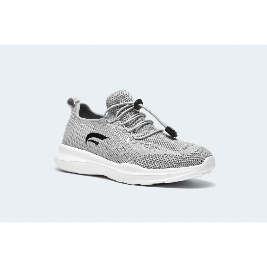 Finily Rina Women's Trainer with Elastic Laces - Grey - Beales department store