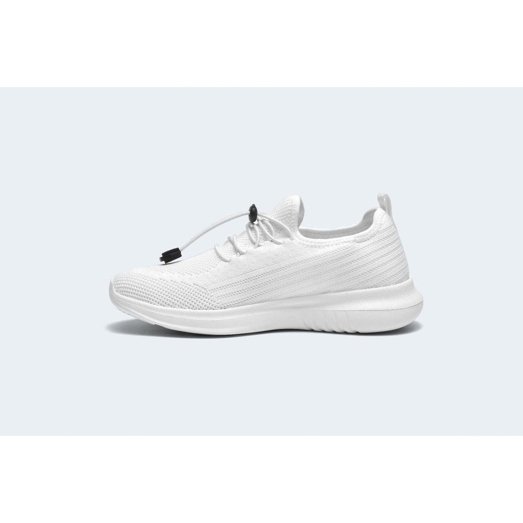 Finily Rina Women's Trainer with Elastic Laces - White - Beales department store