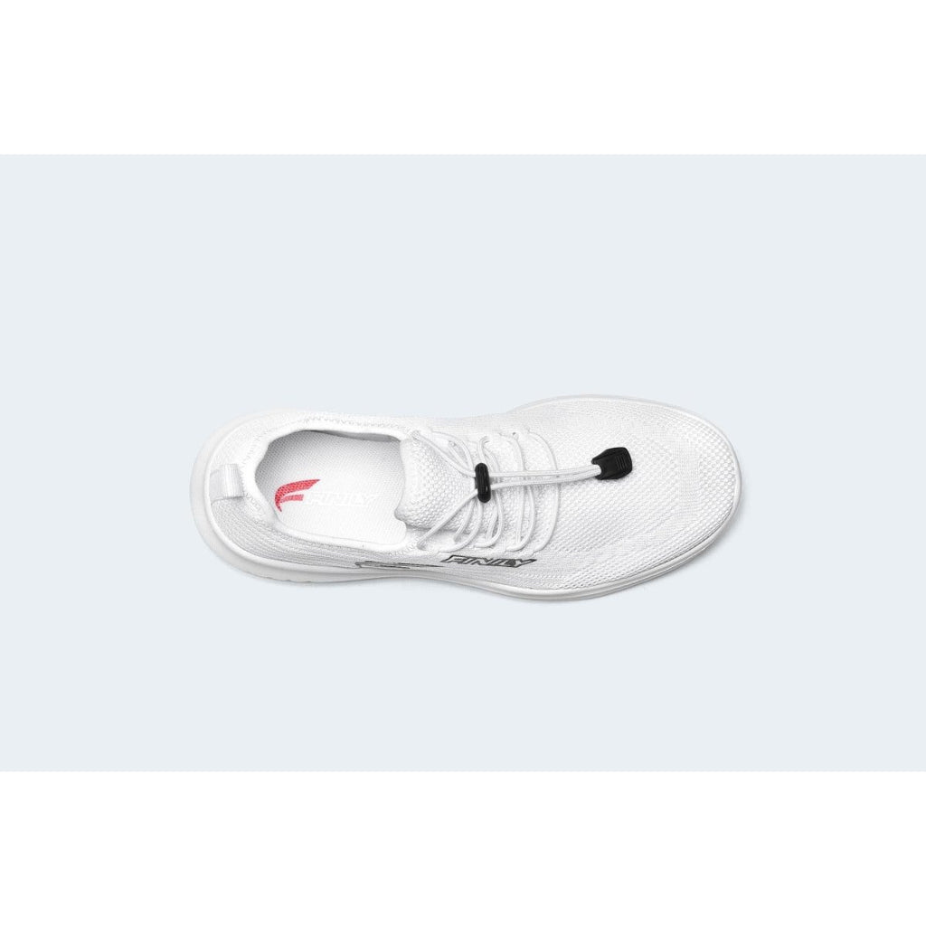 Finily Rina Women's Trainer with Elastic Laces - White - Beales department store