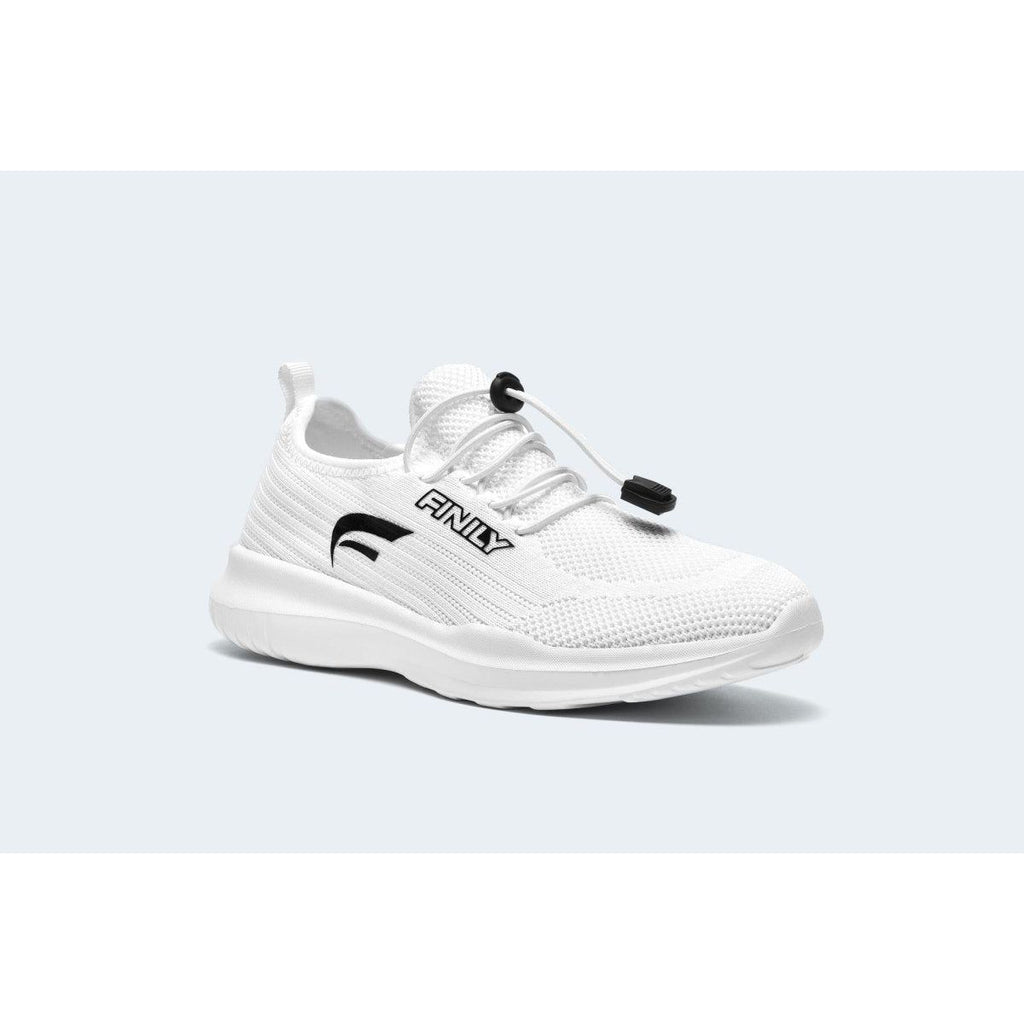 Finily Rina Women's Trainer with Elastic Laces - White - Beales department store