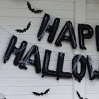 Happy Halloween Balloon Bunting with Hanging Bats and Cobwebs- 5 Inner Pack