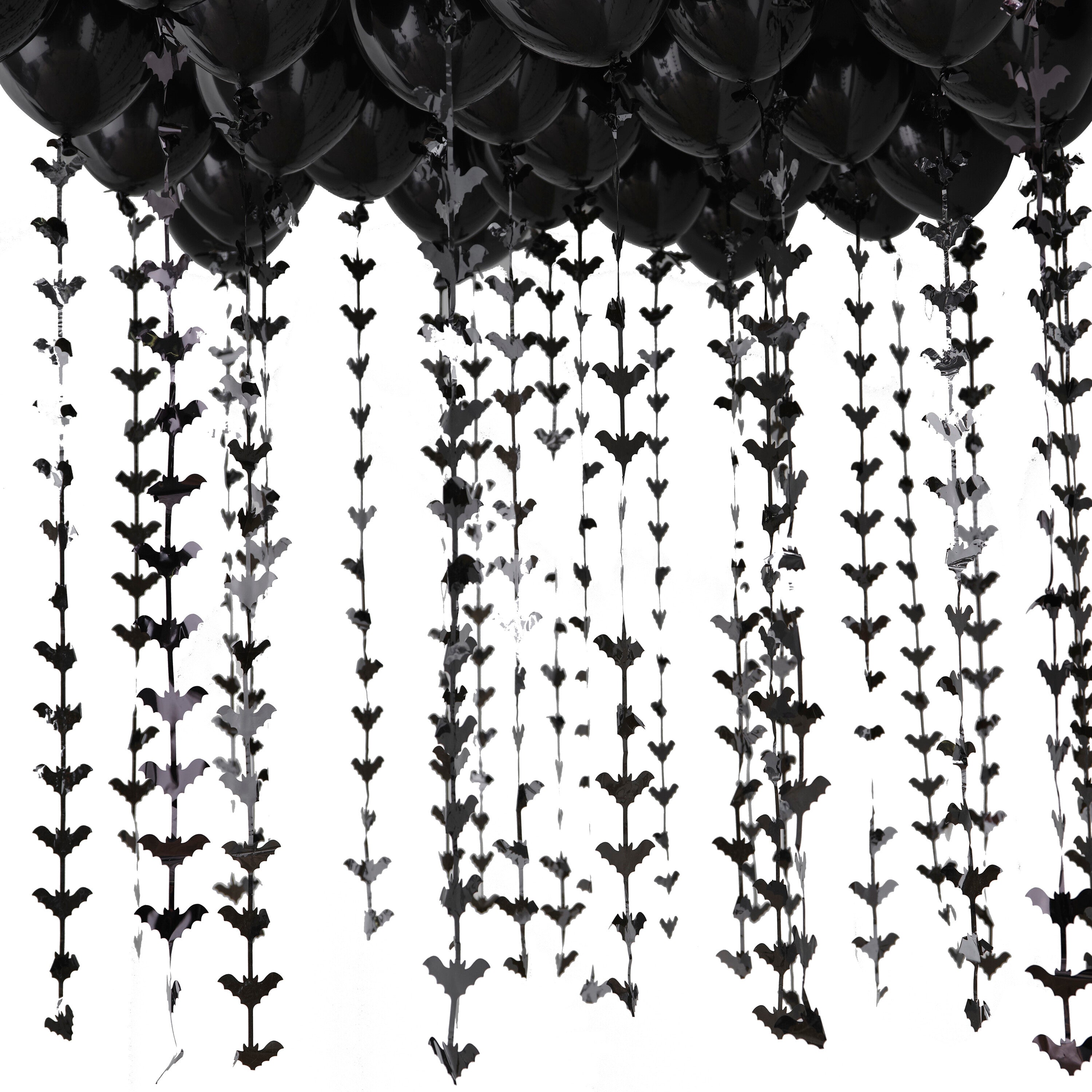 Halloween Balloons Ceiling Kit with Bat Balloon Tails- 5 Inner Pack