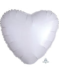 Metallic White Heart Foil Balloon - 18'' Foil - Unpackaged
