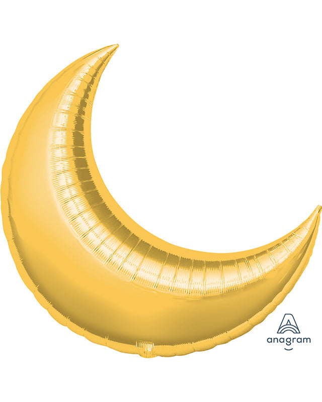 Large Gold Crescent Balloons - 35" Foil (3pk)