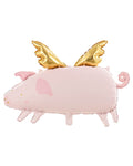 Pink Flying Pig Shape Balloon - 28" Foil