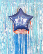 Happy Birthday Navy Star Balloon - 18" Foil