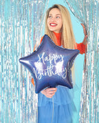 Happy Birthday Navy Star Balloon - 18" Foil