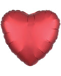 Silk Lustre Dark Red Heart Balloon - 18" Foil (Unpackaged)