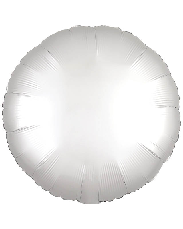 Silk Lustre White Round Balloon - 18" Foil (Unpackaged)