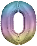 Rainbow Foil Number Balloons - 34"