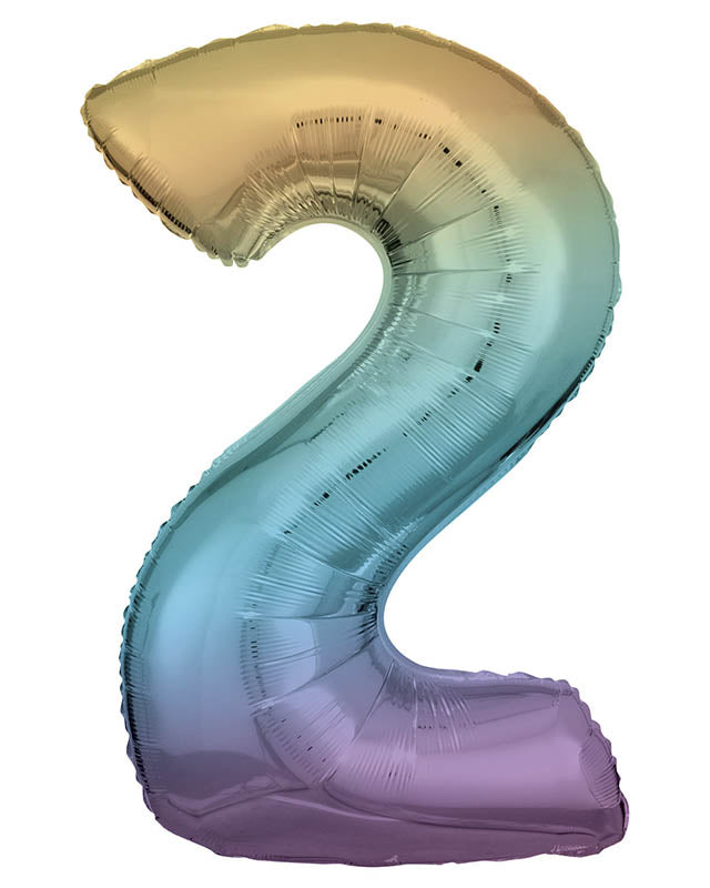 Rainbow Foil Number Balloons - 34"