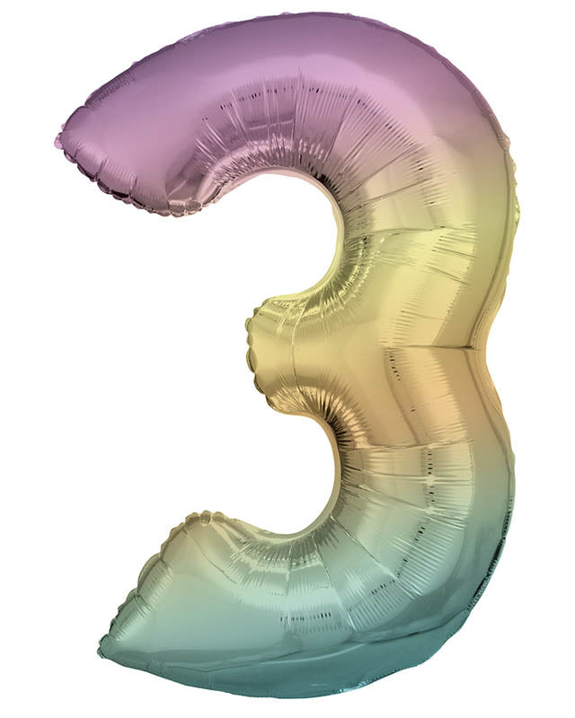 Rainbow Foil Number Balloons - 34"