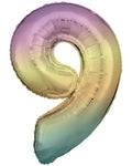 Rainbow Foil Number Balloons - 34"