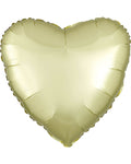 Satin Pastel Yellow Heart Balloon - 18" Foil