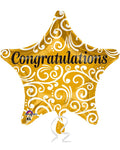 Congratulations Sophisticated Star Balloon - 18" Foil