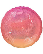 Sparkle Orange Ombre Balloon - 18" Foil