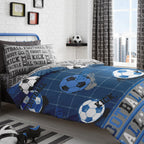 Football Blue Reversible Kids Duvet Set