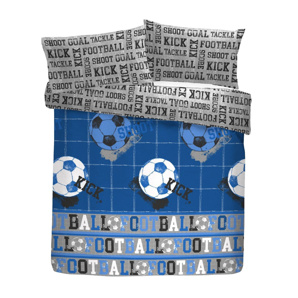 Football Blue Reversible Kids Duvet Set