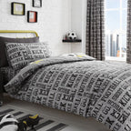 Football Grey Reversible Kids Duvet Set