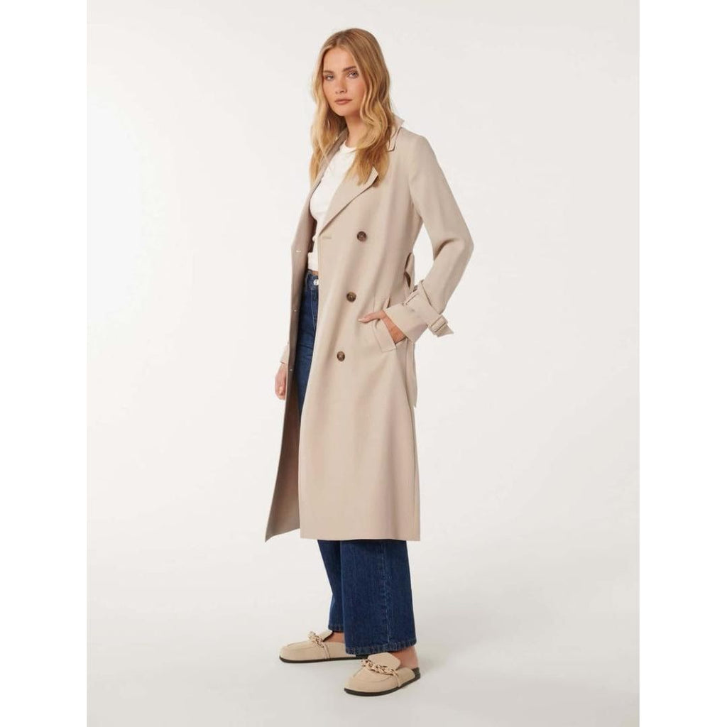 Forever New Natasha Soft Trench - Cool Sand - Beales department store