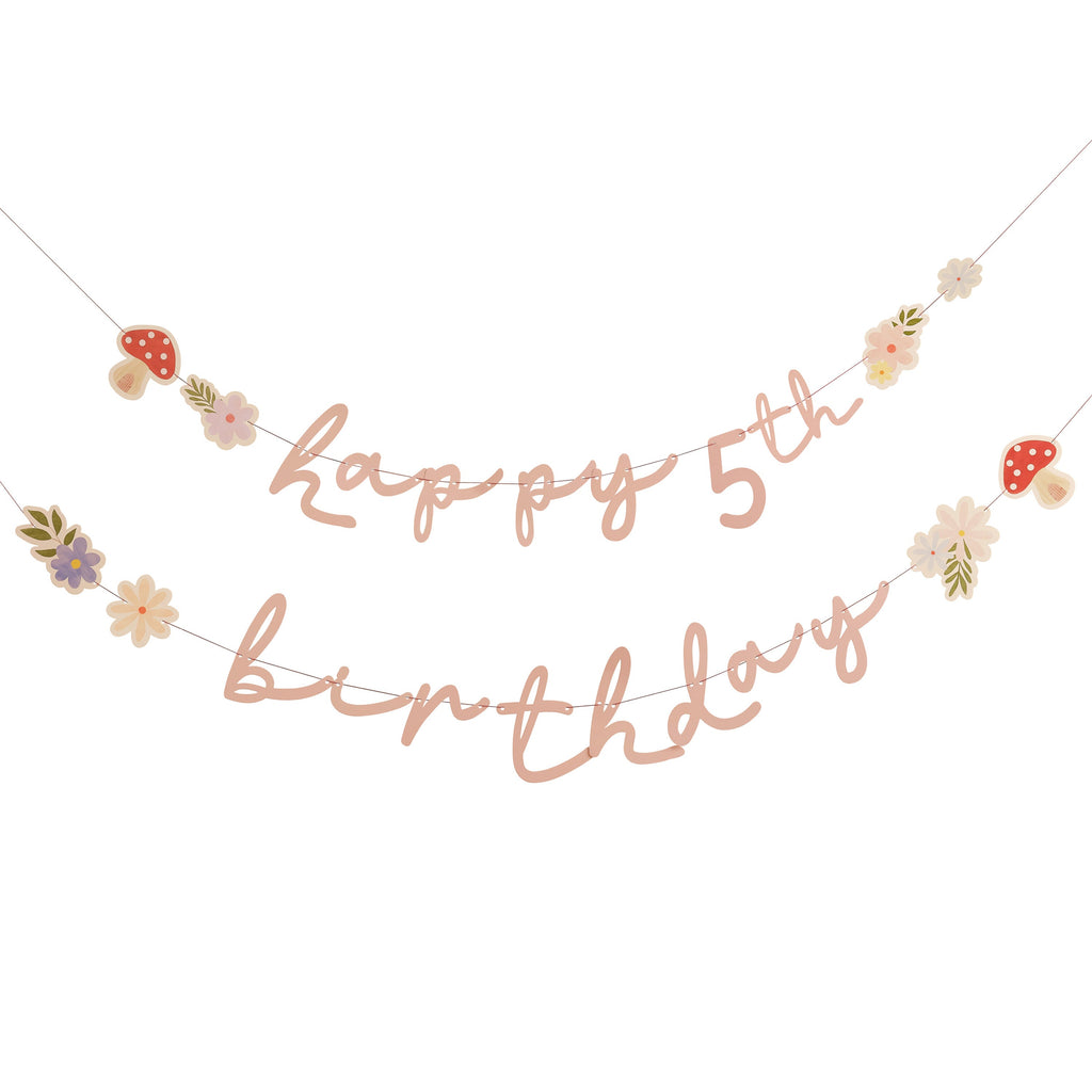 Customisable Age Floral Birthday Bunting