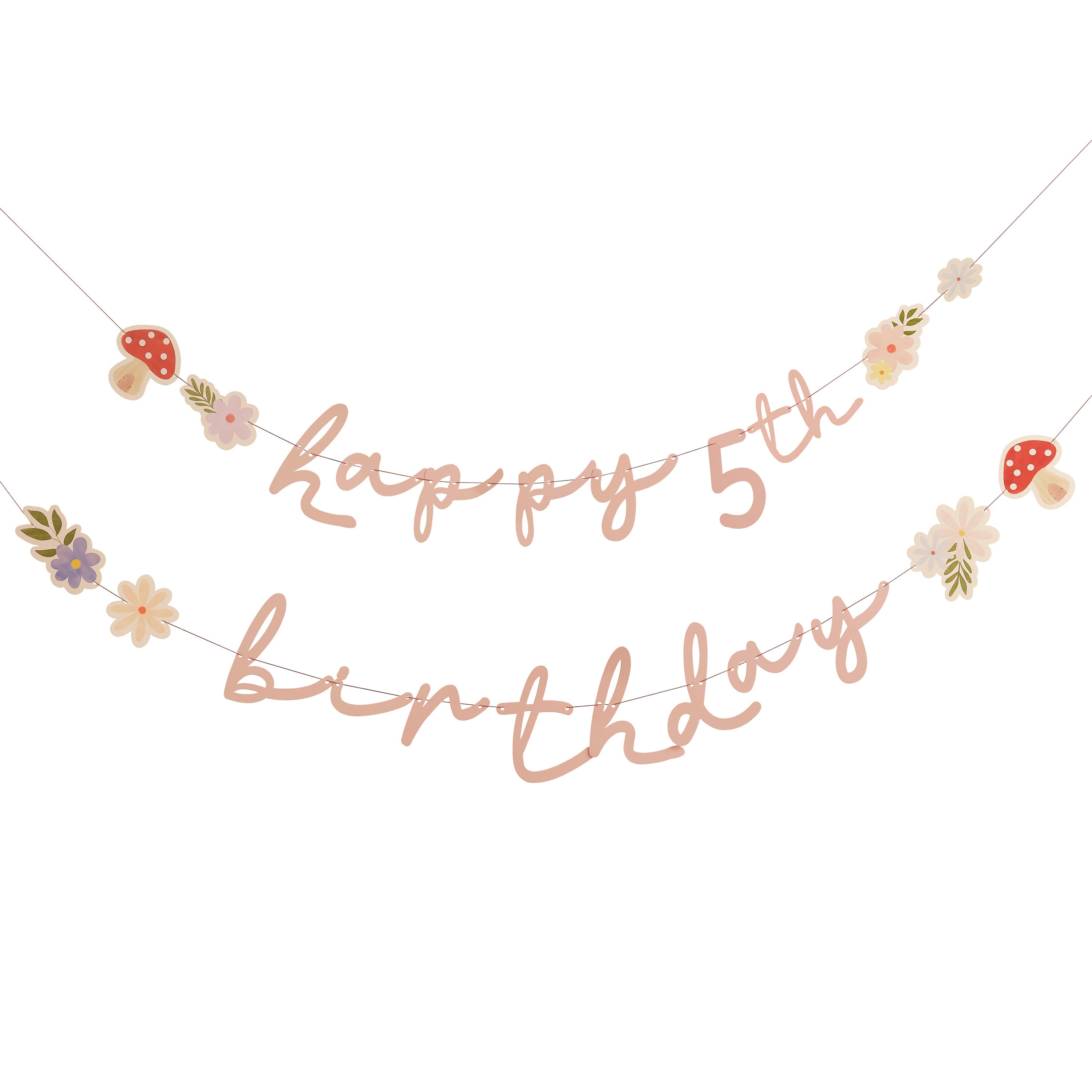 Customisable Age Floral Birthday Bunting