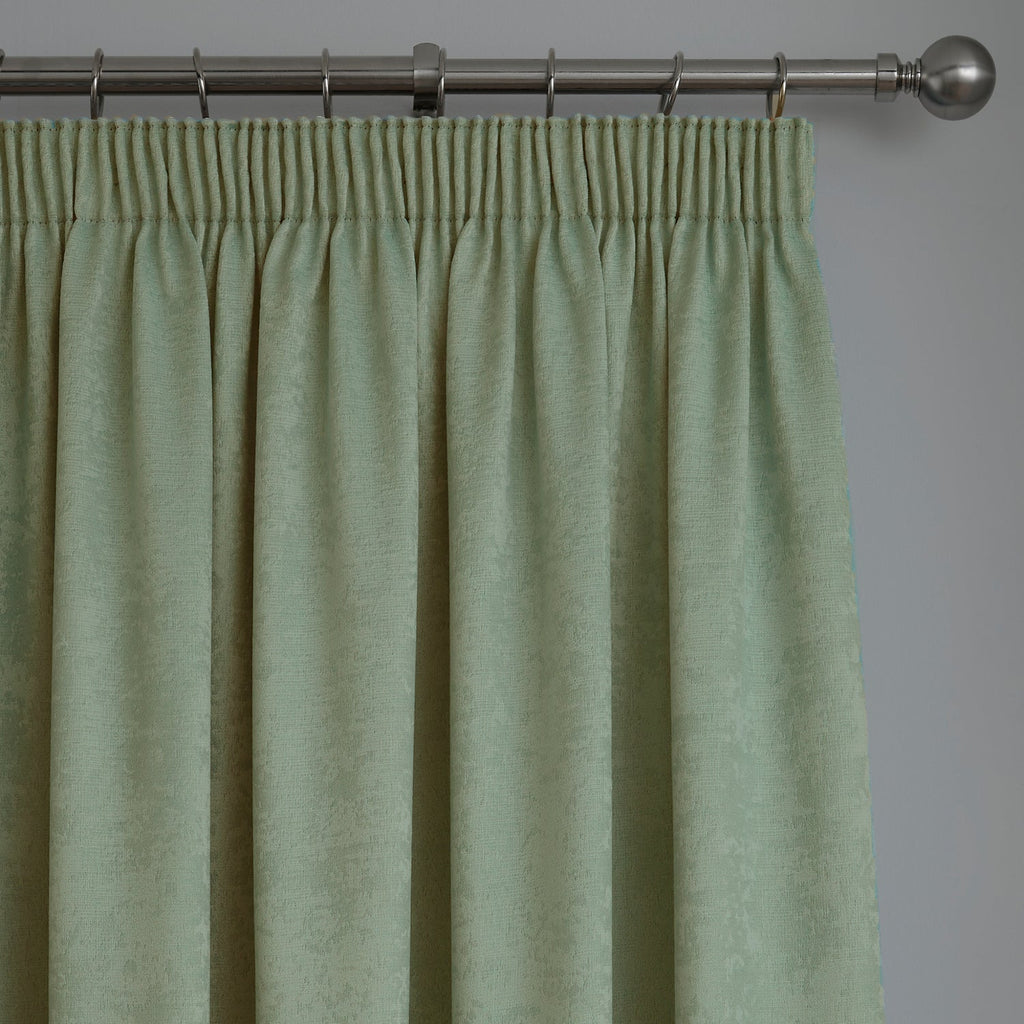 Galaxy Green Dim Out Pencil Pleat Curtains