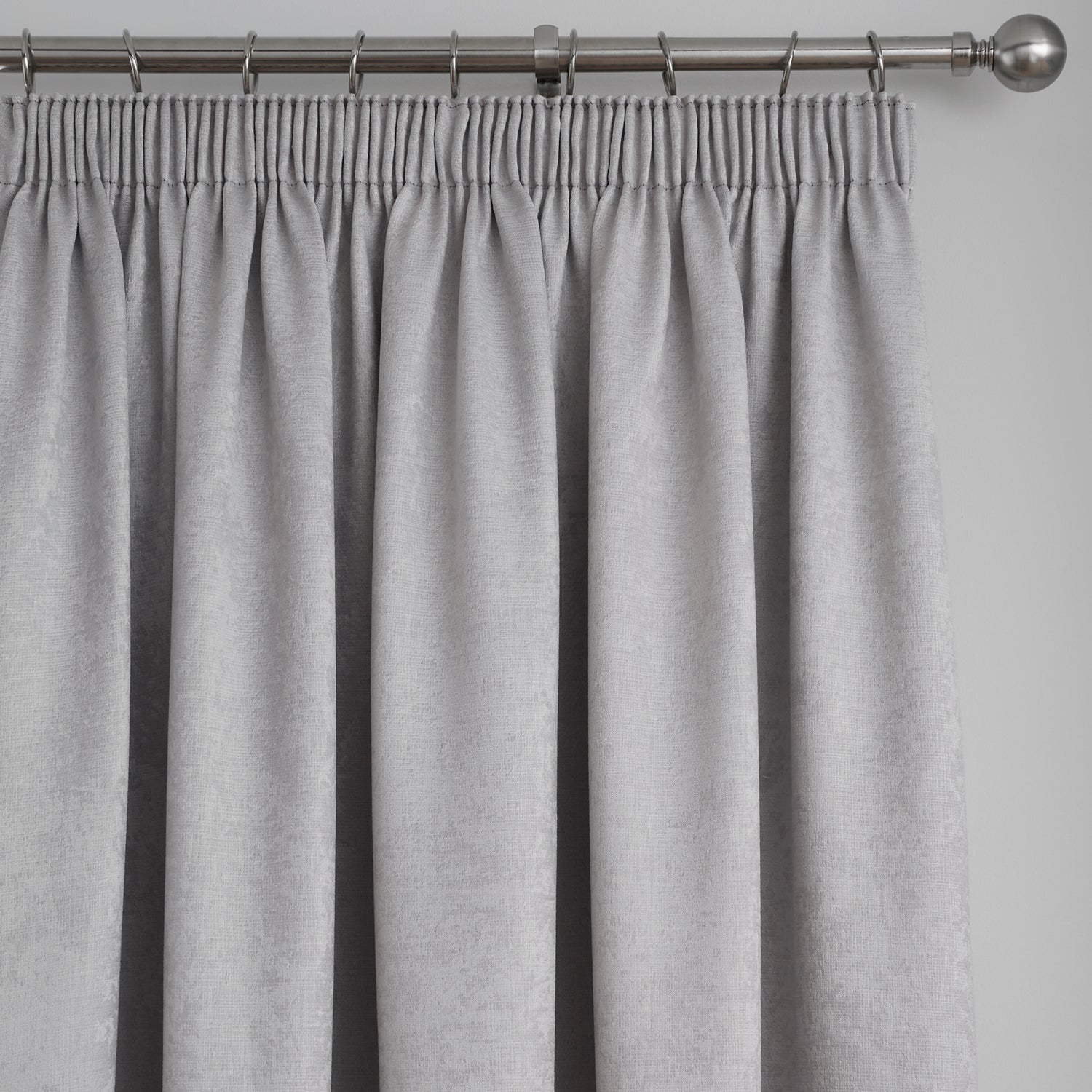 Galaxy Silver Grey Dim Out Pencil Pleat Curtains