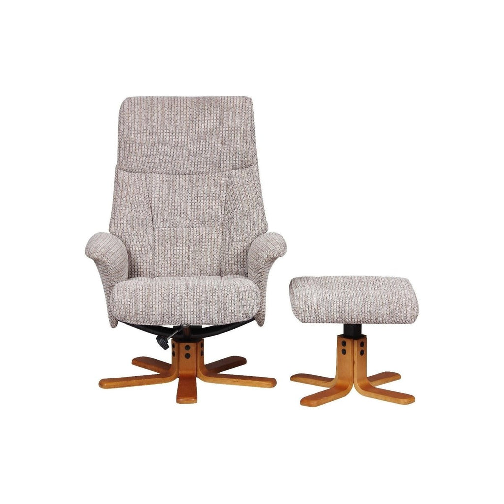 GFA Marseille Swivel Recliner Chair - Wheat Fabric - Beales department store