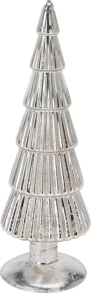 Glass Christmas Tree 25cm Silver - Beales department store