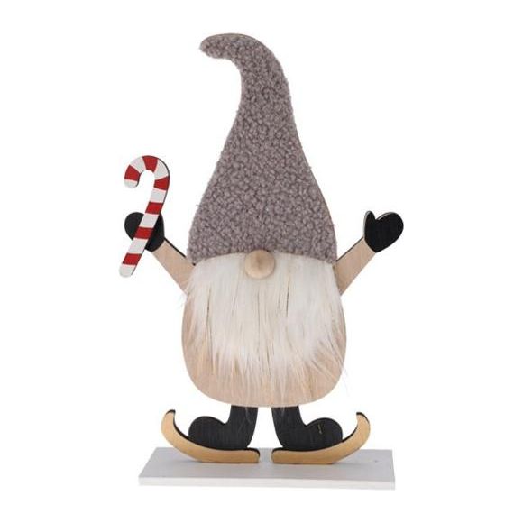 Gnome Standing 30cm Grey Hat Left - Beales department store