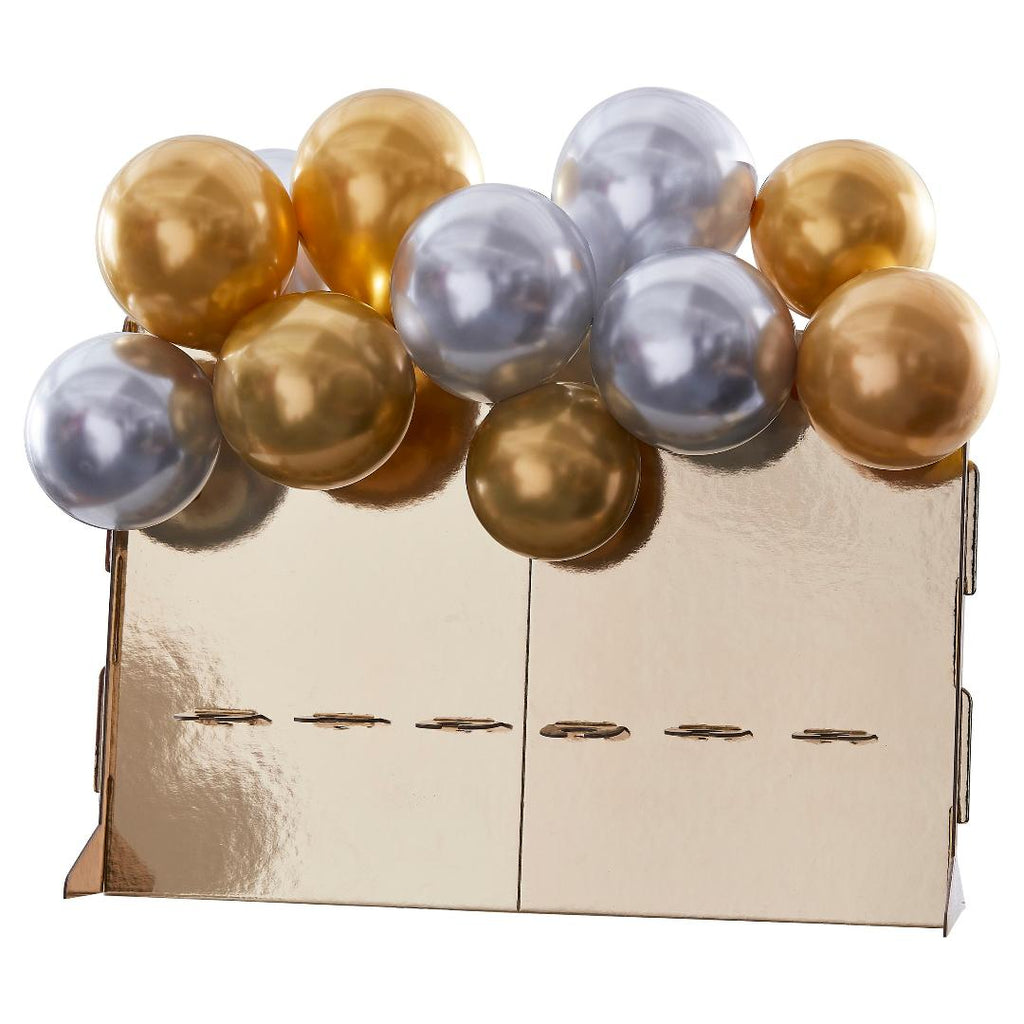 Gold Drinks Stand with Chrome Balloons - Beales department store