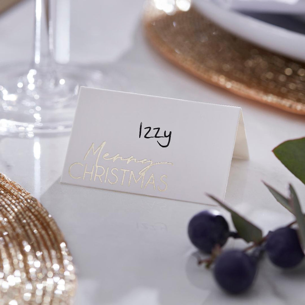 Gold Foil Merry Christmas Place Cards - Beales department store