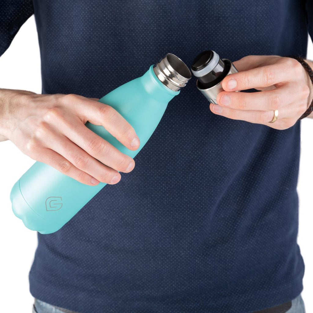 Greenfield Collection Coast Insulated Bottle - Aqua - Beales department store