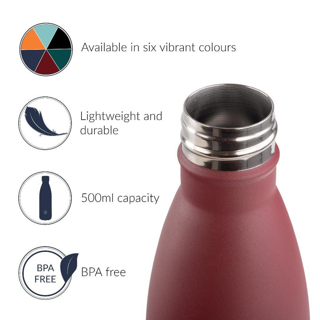 Greenfield Collection Coast Insulated Bottle - Red - Beales department store