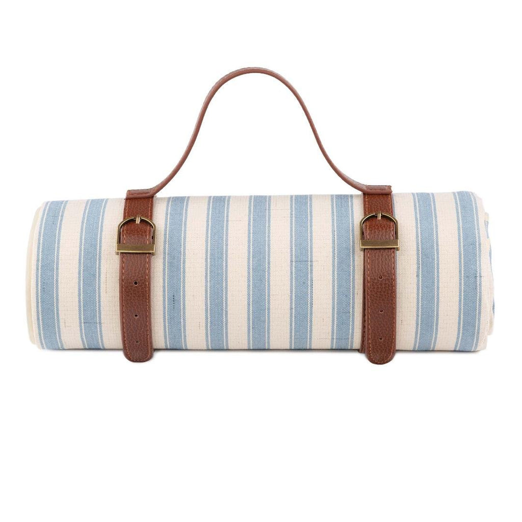 Greenfield Collection Core Picnic Blanket - Blue Stripe - Beales department store