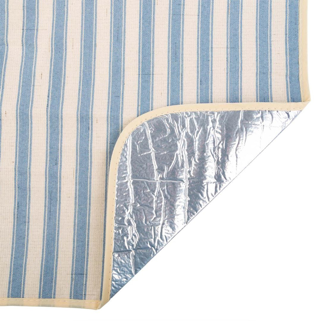 Greenfield Collection Core Picnic Blanket - Blue Stripe - Beales department store