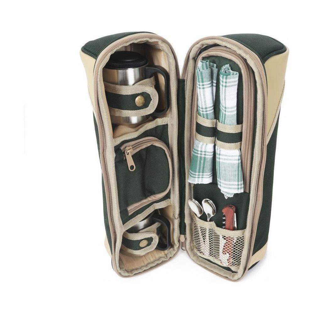 Greenfield Collection Deluxe Forest Green Flask Hamper - Beales department store