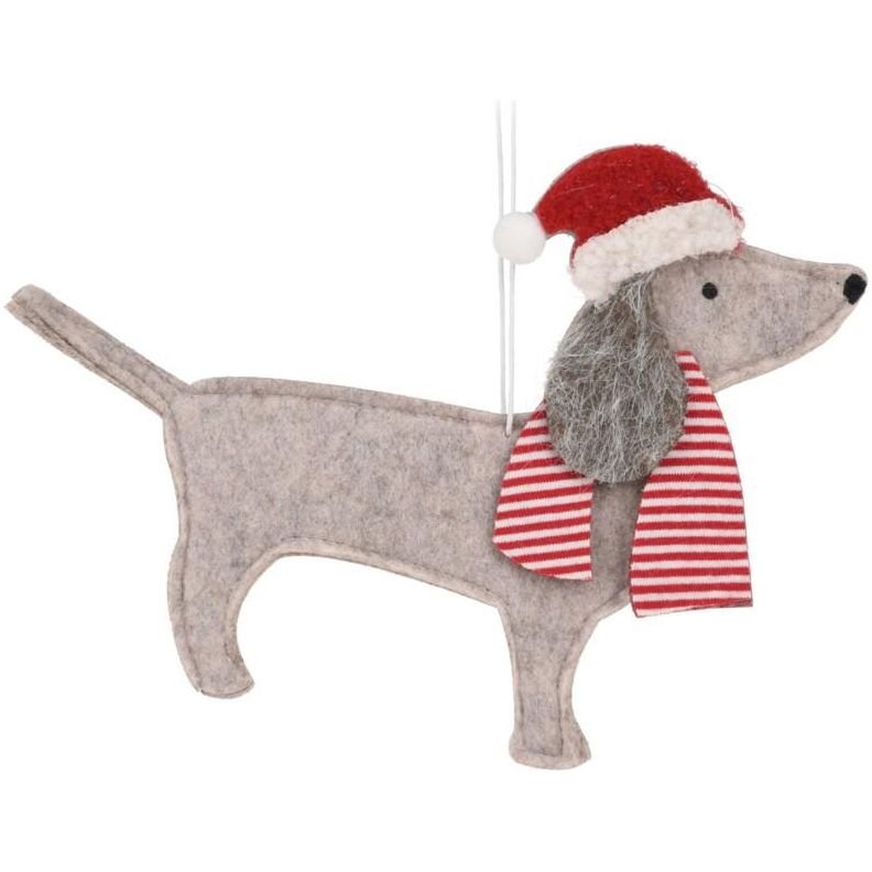 Hanging Decoration 16cm Dog With Scarf - Beales department store