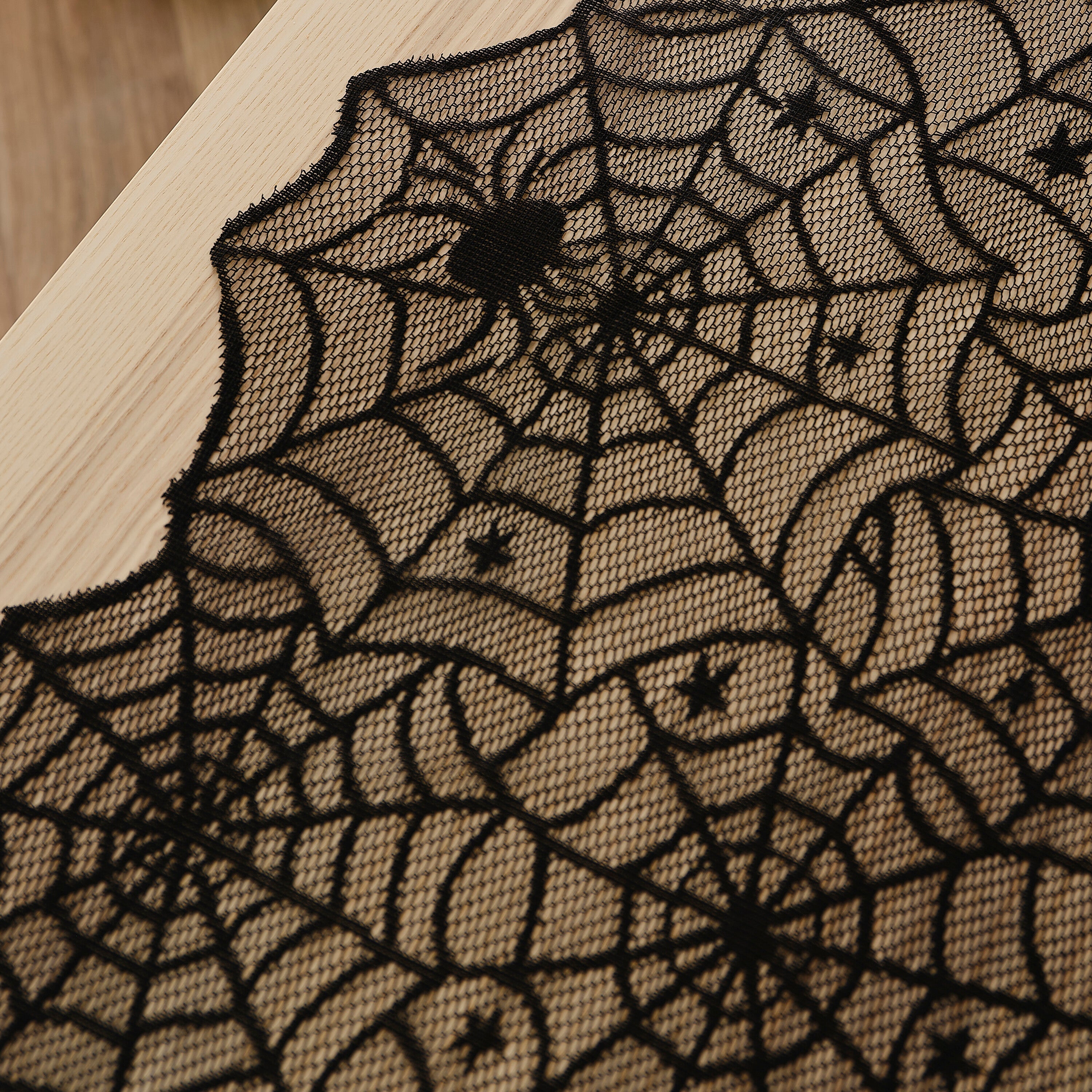 Black Spider Web Halloween Table Runner- 5 Inner Pack