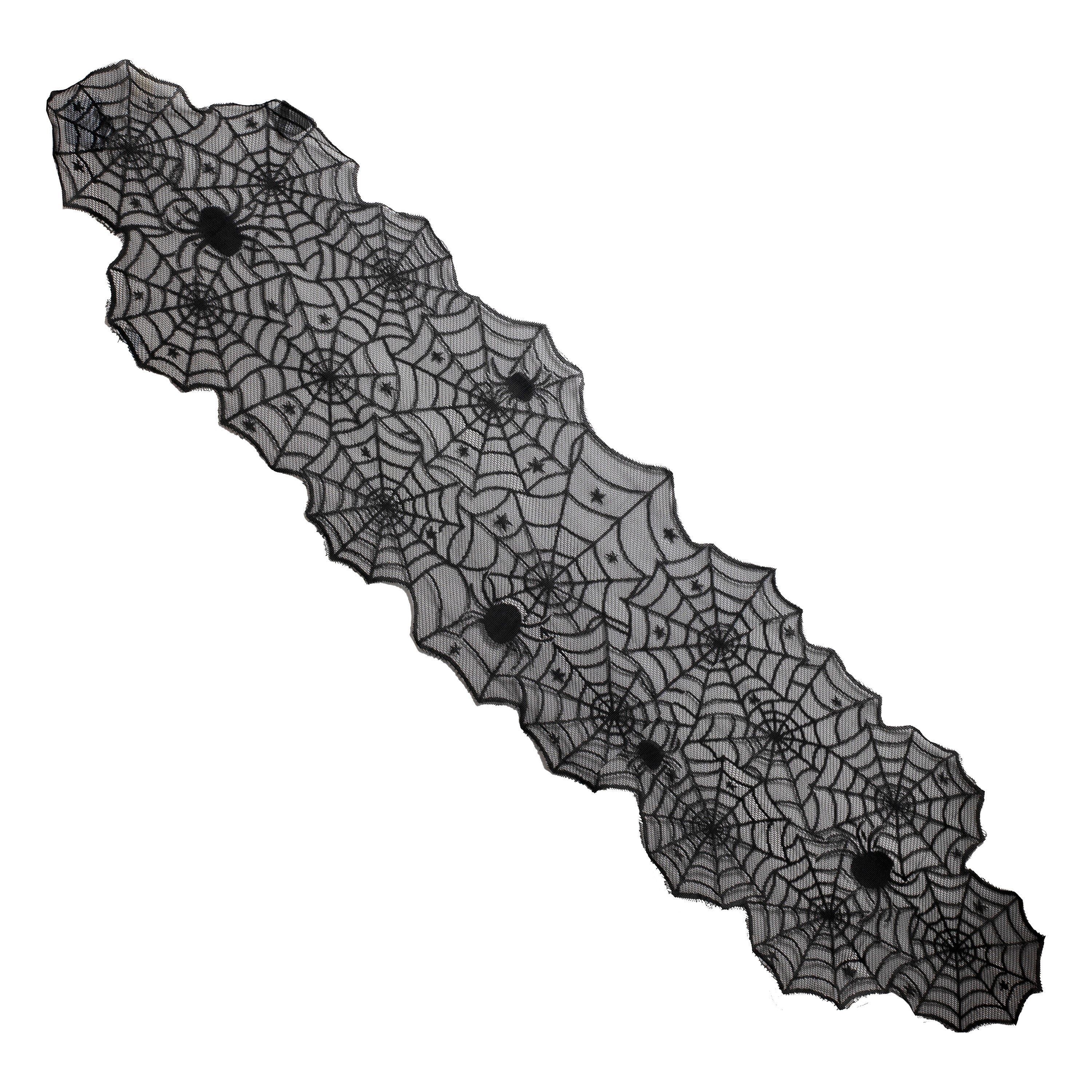 Black Spider Web Halloween Table Runner- 5 Inner Pack