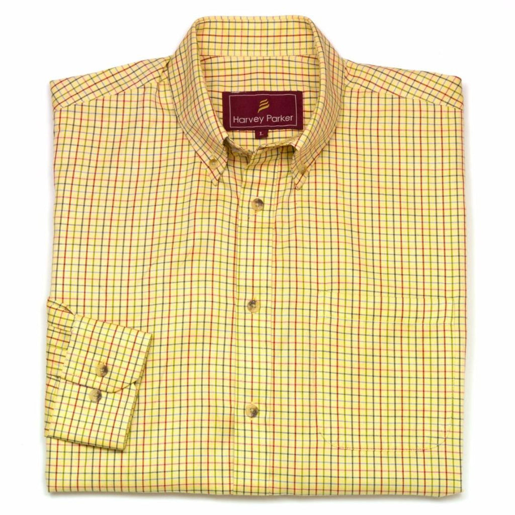 Harvey Parker Carter Shirt - Ochre Check - Beales department store